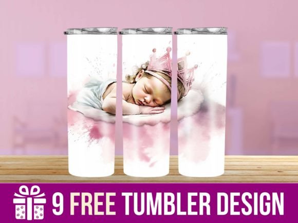 3D Cute Baby Tumbler Wrap Designs for Graphics & Crafts