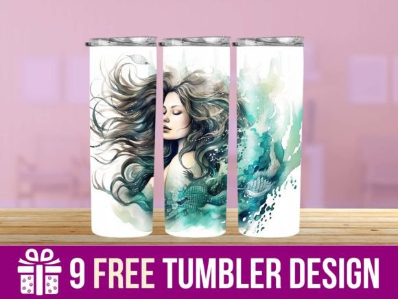 3D Cute Lady Tumbler Wrap Designs for Graphics & Crafts