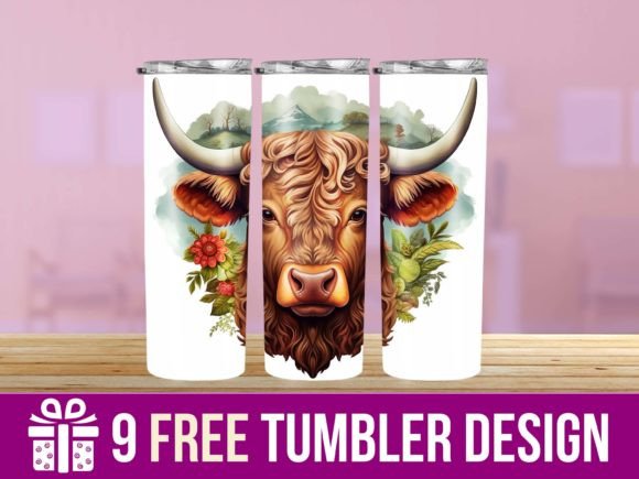 3D Highland Cow Tumbler Wrap Designs: An Embroidery Review