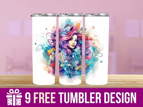 3D Lady Tumbler Wrap Designs: Crafts & Graphics