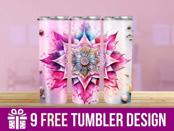3D Mandala Tumbler Wrap Designs for Crafts & Graphics