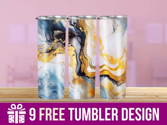 3D Marble Tumbler Wrap Designs for Graphics & Crafts