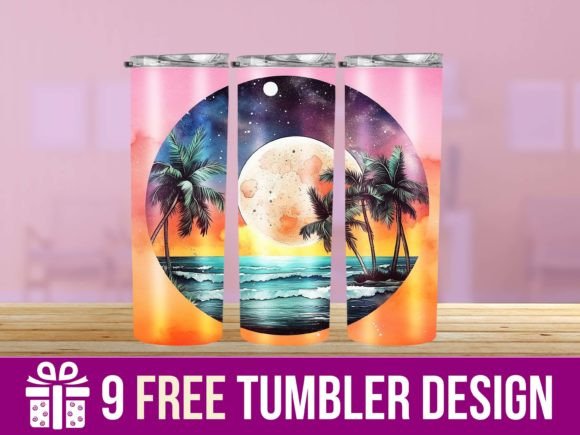 3D Moon Tumbler Wrap Designs: Craft Graphics Review