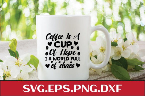 Coffee Cup of Hope Graphics for Crafts Branding