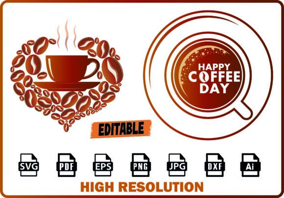 Coffee Day Cup of Coffee Inside a Heart: Graphics & Crafts Review