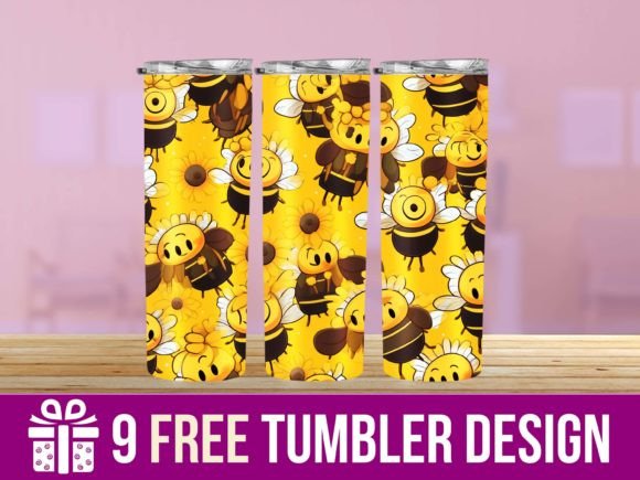 Evaluating 3D Cute Bees Tumbler Wrap Graphics for Crafts