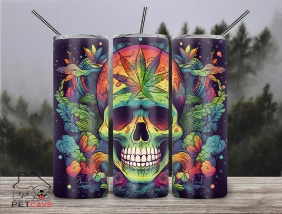 Skull Weed Trippy World 20oz Tumbler Craft Graphics