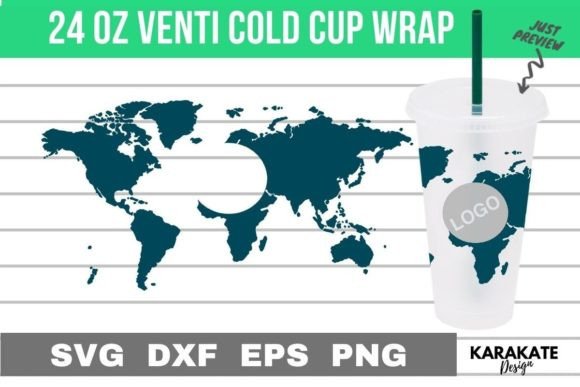 World Map, 24 Oz Venti Cup Wrap: Graphics & Crafts Review