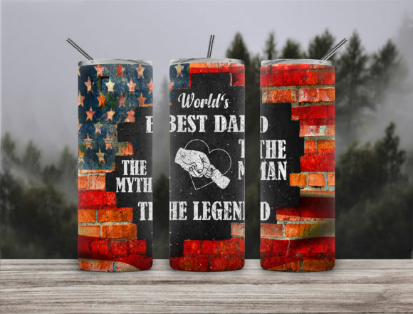 World's Best Dad 20Oz Skinny Tumbler Wrap Graphics