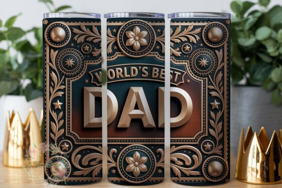 World s Best Dad Western Skinny Tumbler Graphics & Wraps